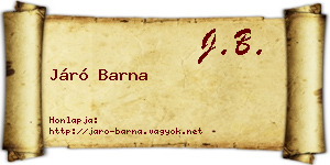 Járó Barna névjegykártya